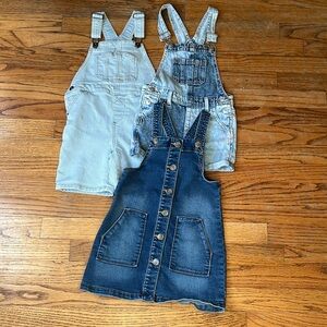 Toddler girl Jean overalls shorts and skirt
